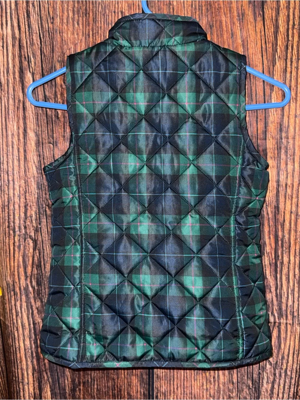 Crown & Ivy Quilted Plaid Puffer Vest